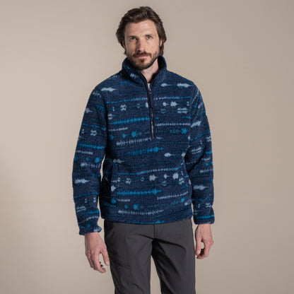 Craghoppers Rawthey Half Zip Fleece | Blue Navy Print