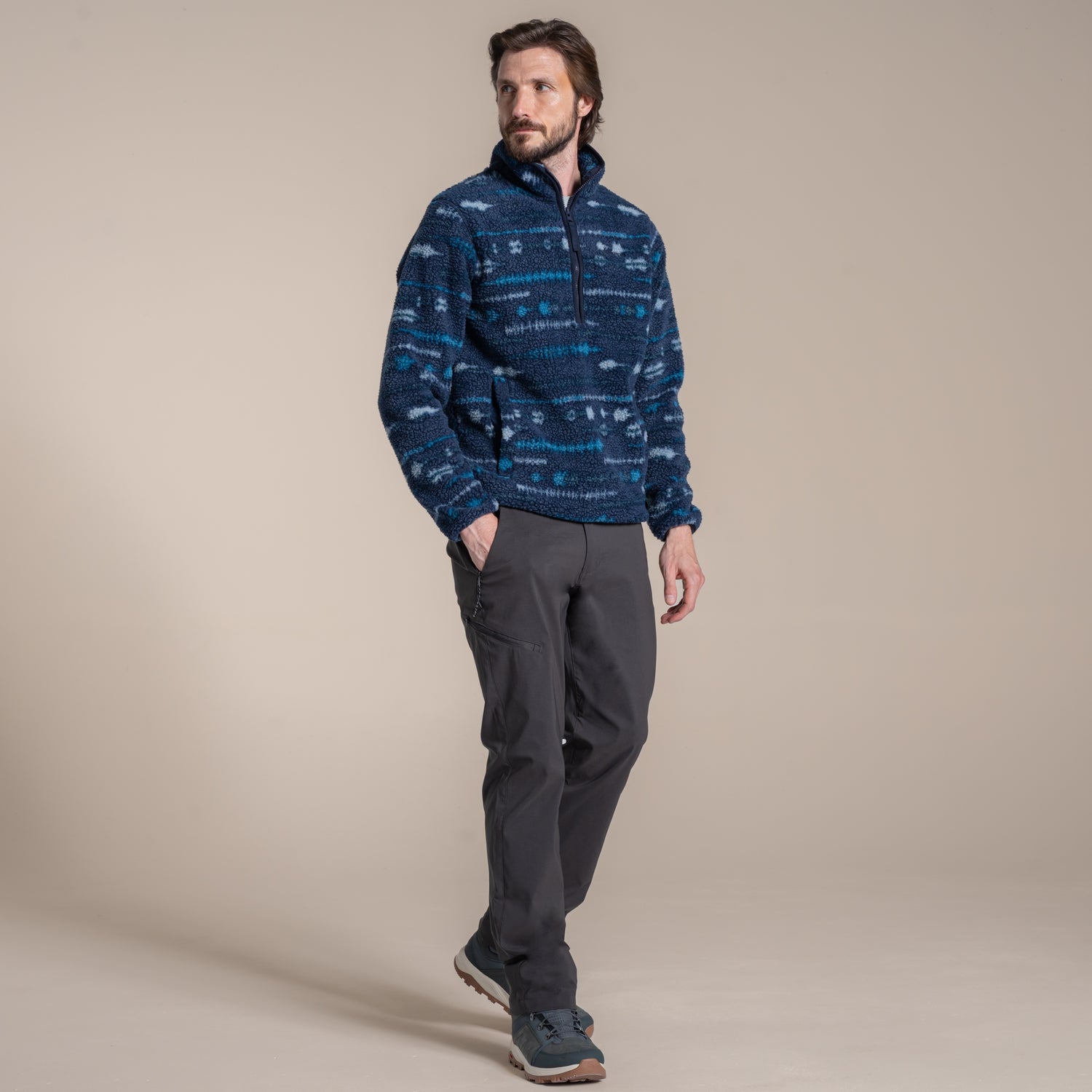 Craghoppers Rawthey Half Zip Fleece | Blue Navy Print