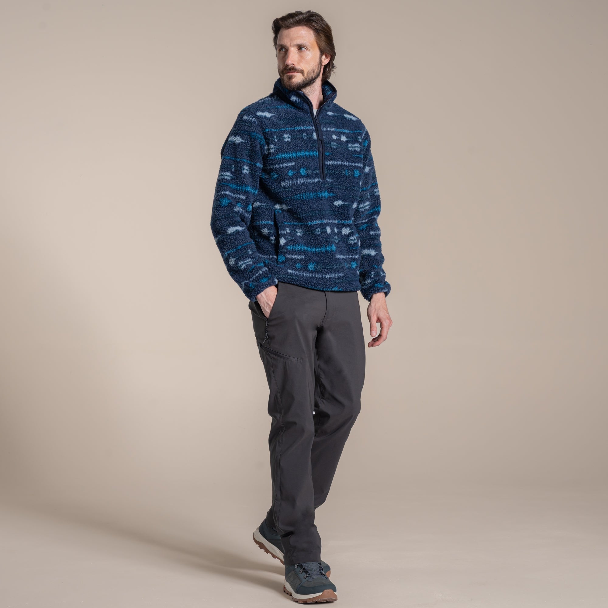 Craghoppers Rawthey Half Zip Fleece | Blue Navy Print