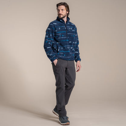 Craghoppers Rawthey Half Zip Fleece | Blue Navy Print