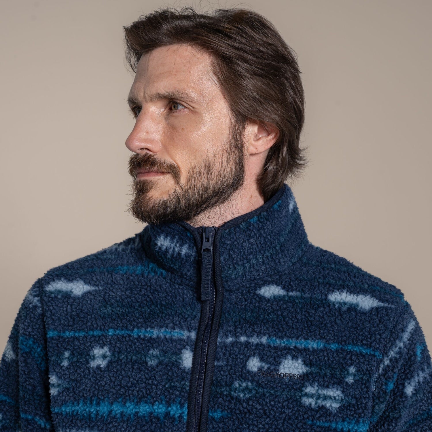 Craghoppers Rawthey Half Zip Fleece | Blue Navy Print