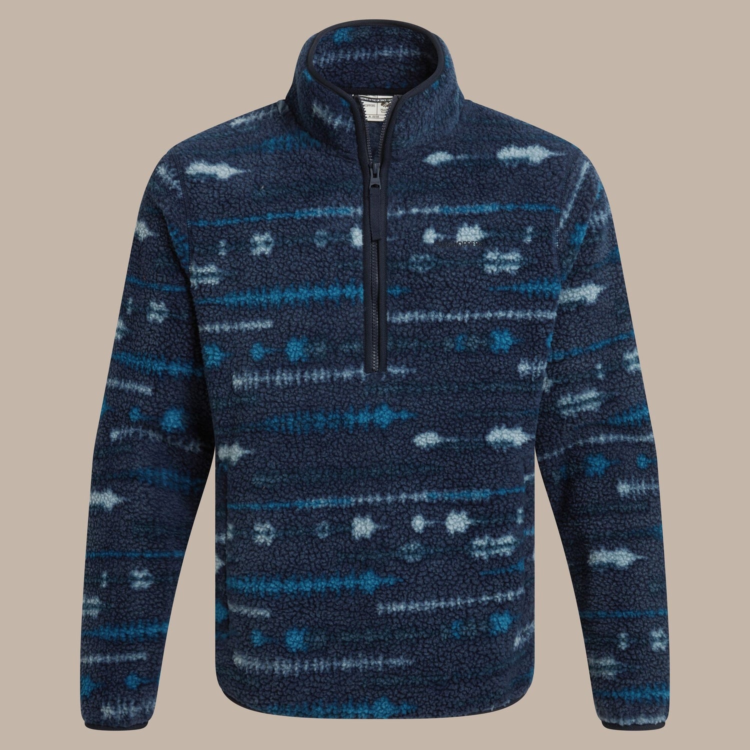 Craghoppers Rawthey Half Zip Fleece | Blue Navy Print