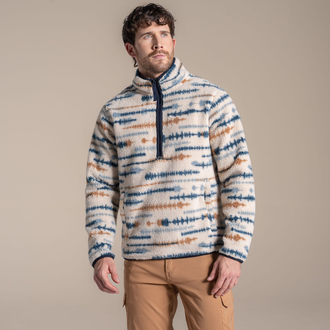 Craghoppers Rawthey Half Zip Fleece - Ecru Print