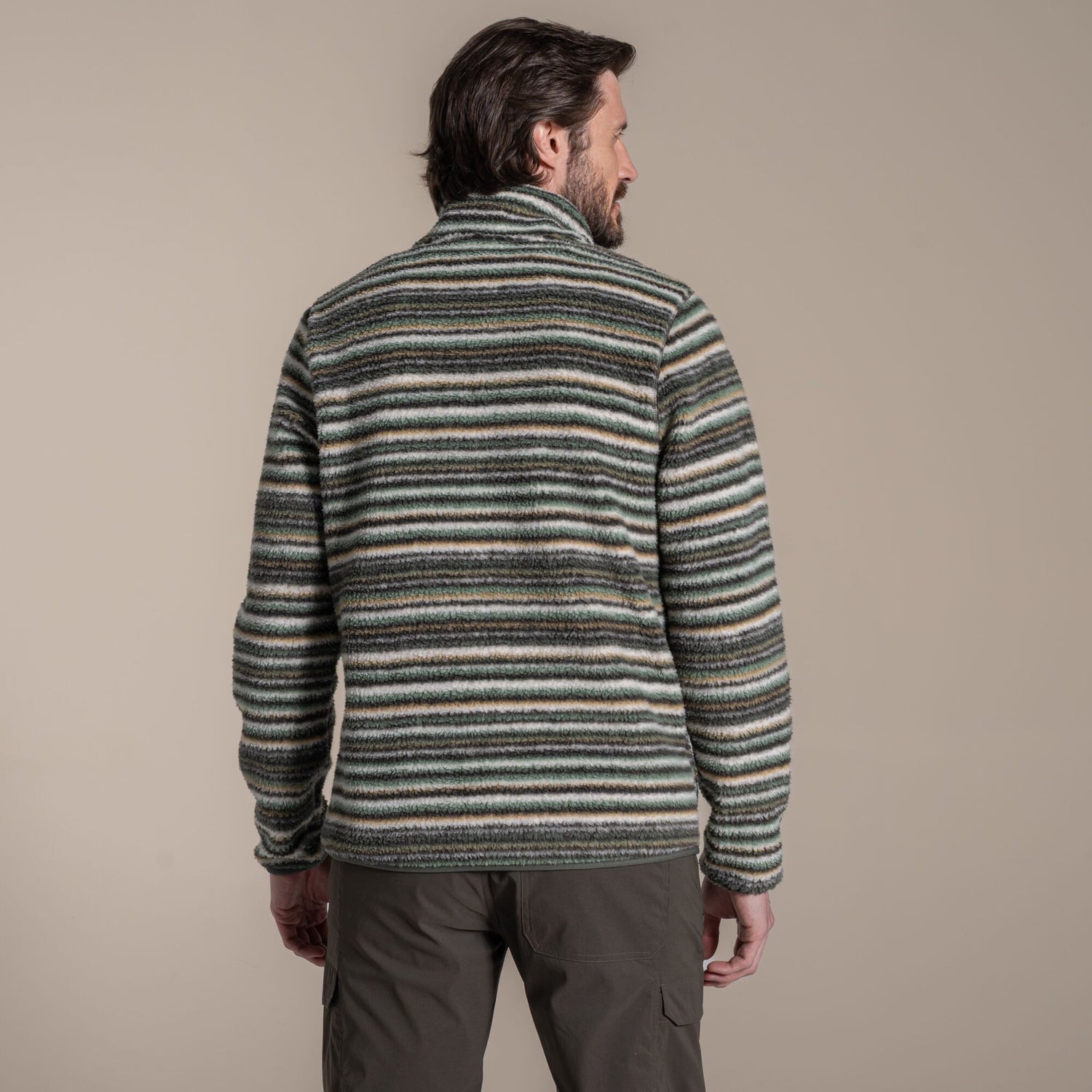 Carghoppers Tatton II Half Zip Fleece | Woodland Green Print