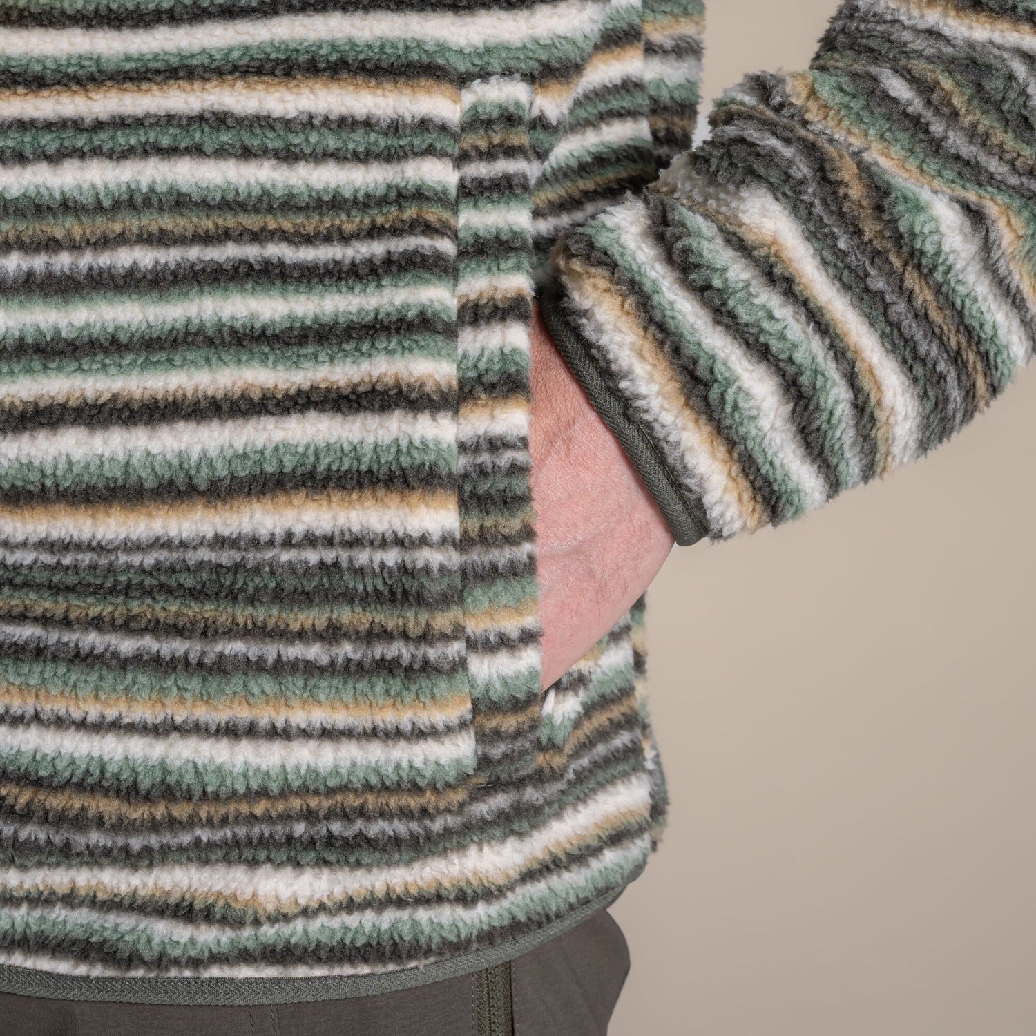 Carghoppers Tatton II Half Zip Fleece | Woodland Green Print