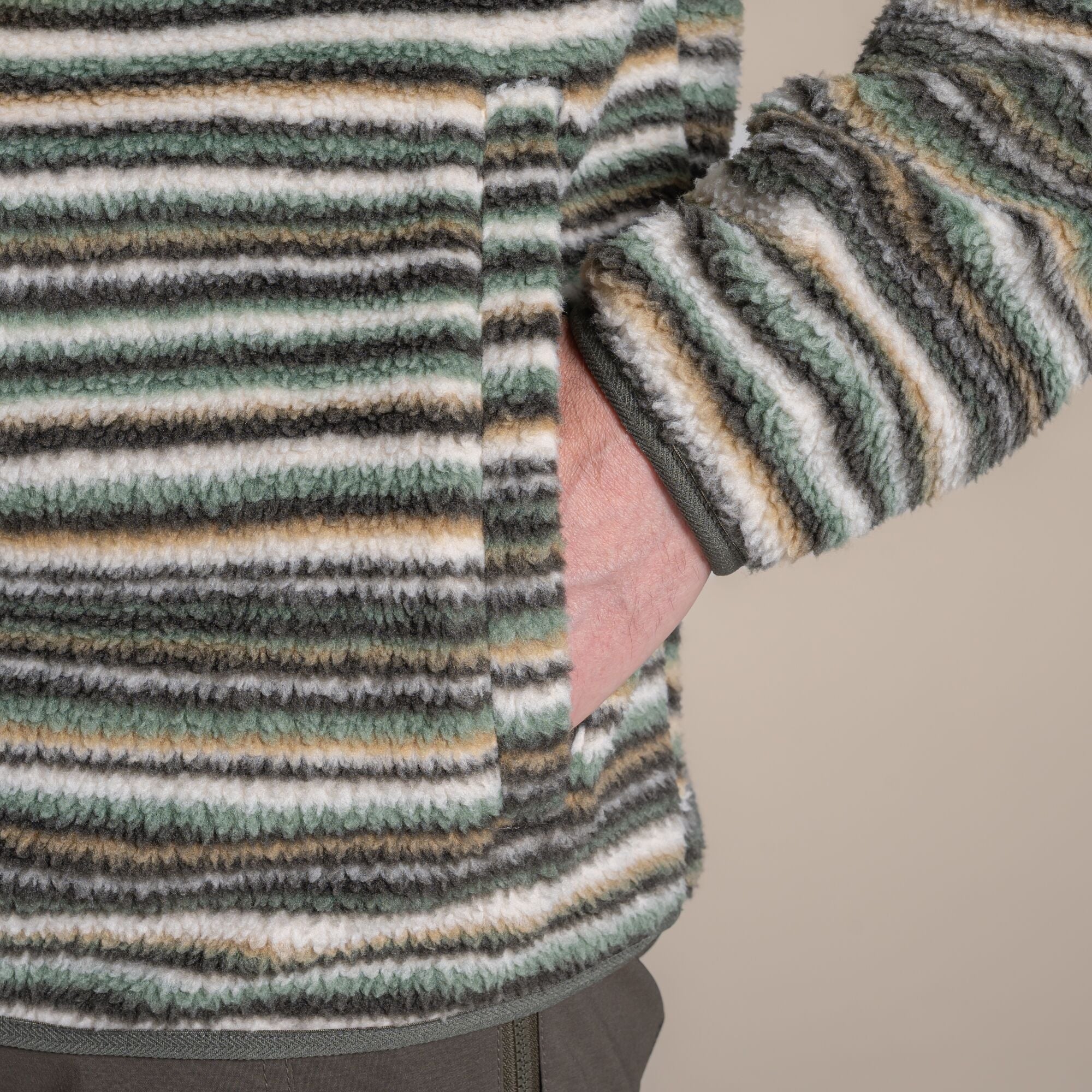 Carghoppers Tatton II Half Zip Fleece | Woodland Green Print