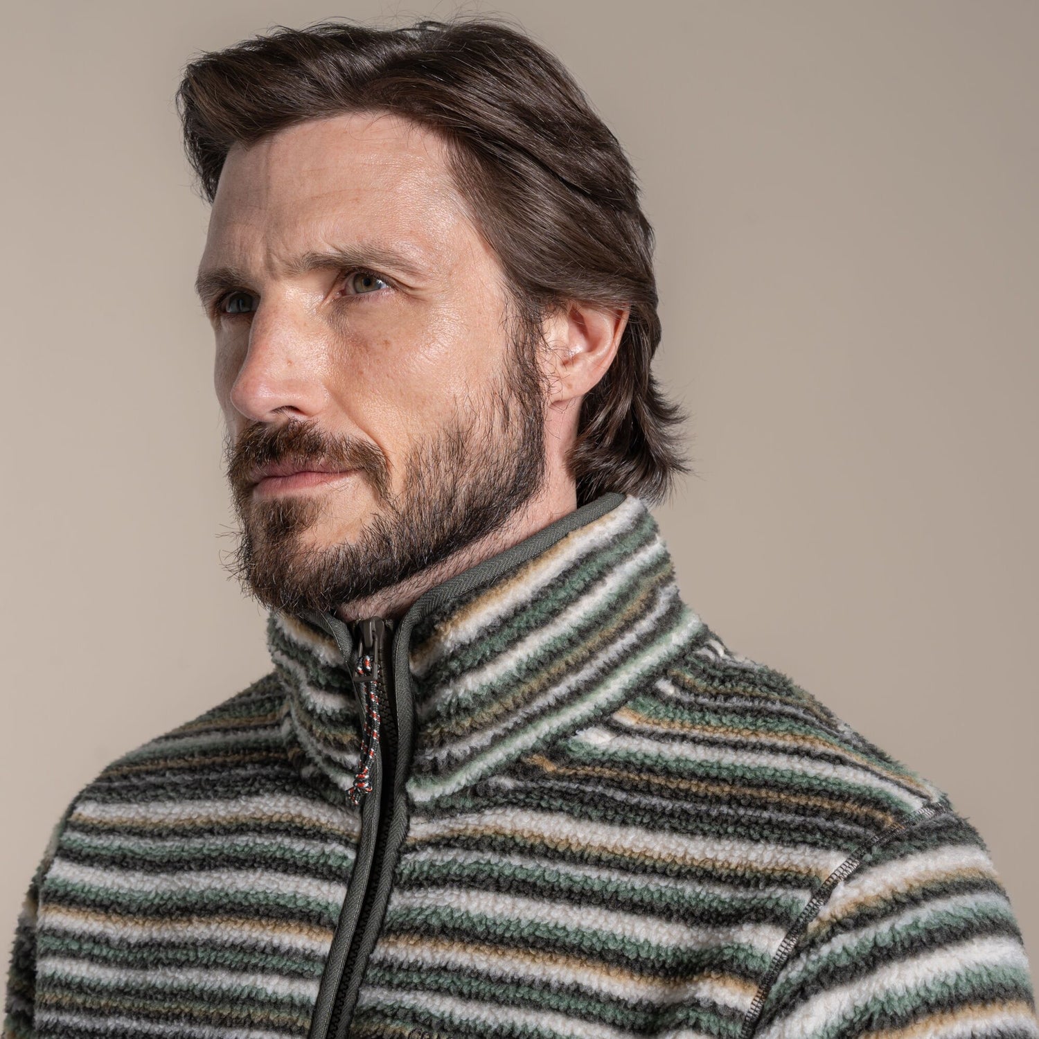 Carghoppers Tatton II Half Zip Fleece | Woodland Green Print