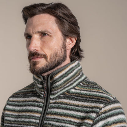 Carghoppers Tatton II Half Zip Fleece | Woodland Green Print