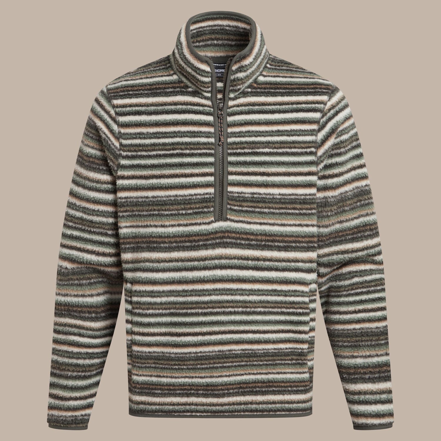 Carghoppers Tatton II Half Zip Fleece | Woodland Green Print