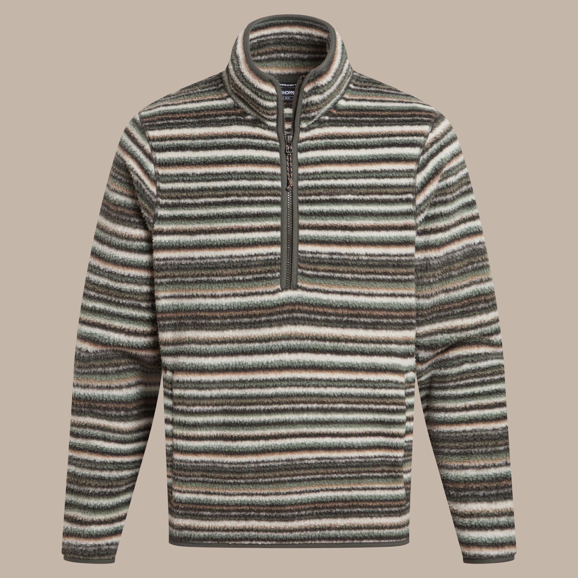 Carghoppers Tatton II Half Zip Fleece | Woodland Green Print