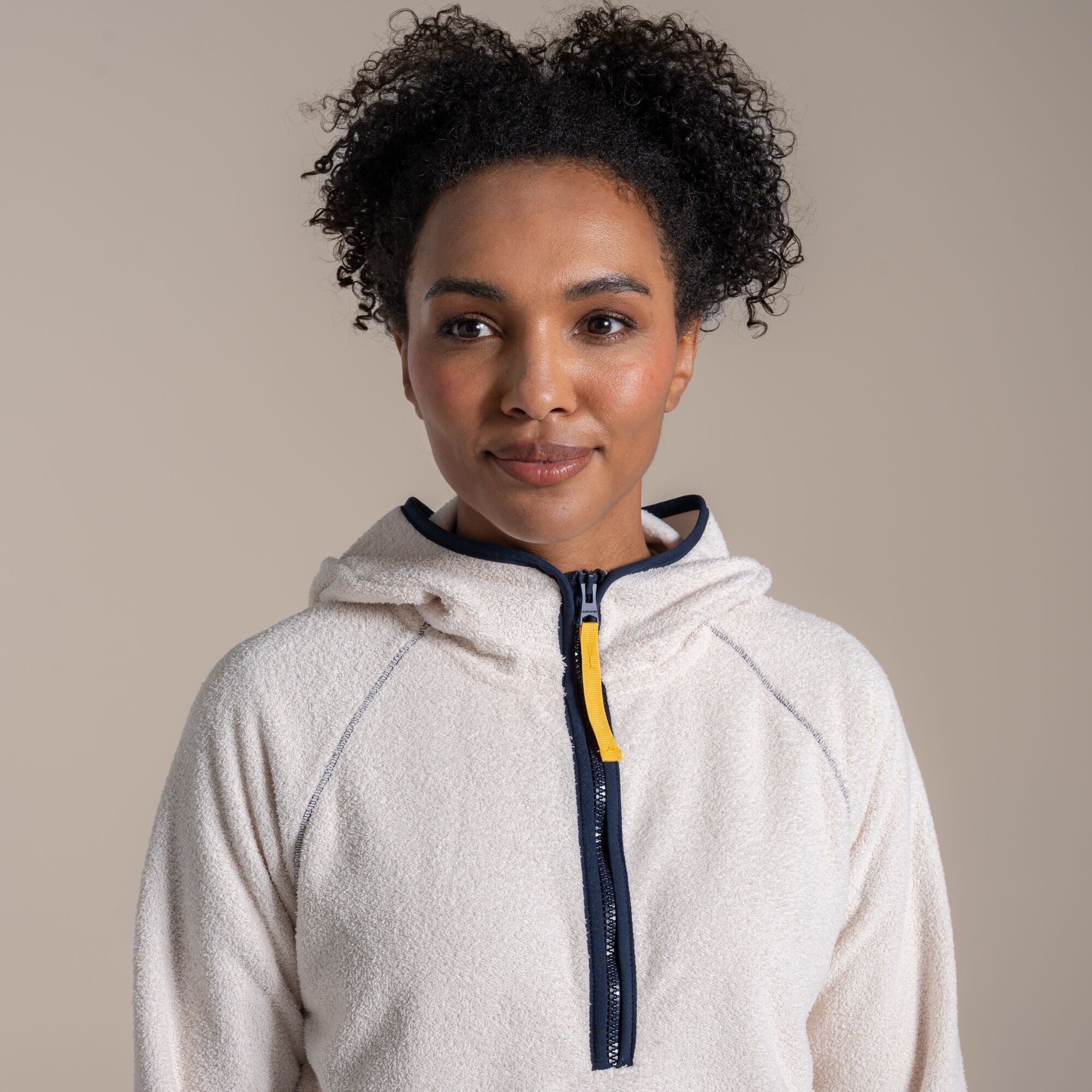 Craghoppers Laia Hooded Half Zip - Ecru Print