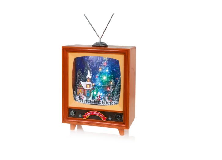 51cm Lit Musical TV Snowblower with Village Scene