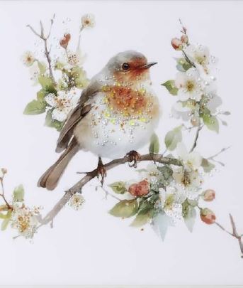 Robin Crystal Picture 50cm