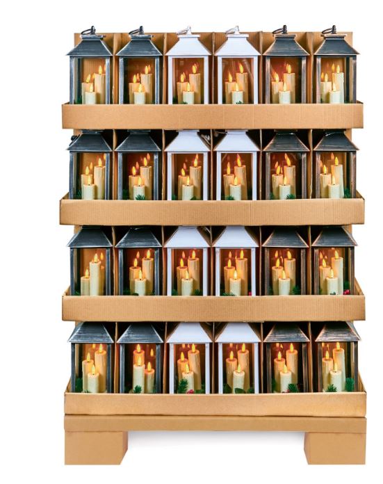 Triple Flickabright Lantern Assorted - 27cm