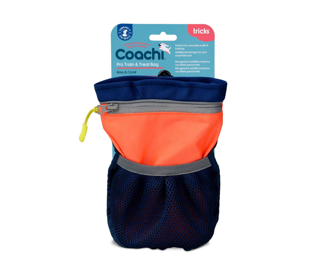Coachi Train &amp; Treat Bag - Navy &amp; Coral
