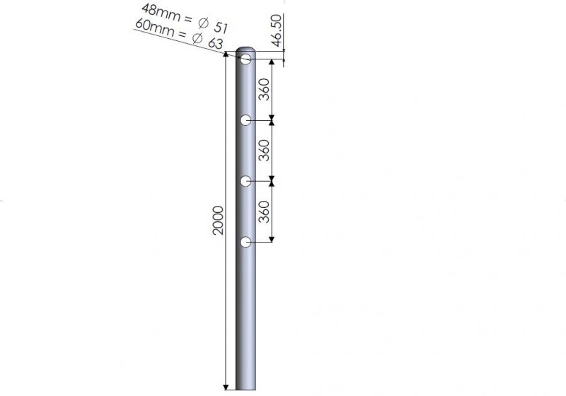 2 Way Crush Post C/w Hangers 48/60mm