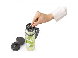 Brabantia Make &amp; Take Water Bottle with Strainer 0.5L - Dark Grey