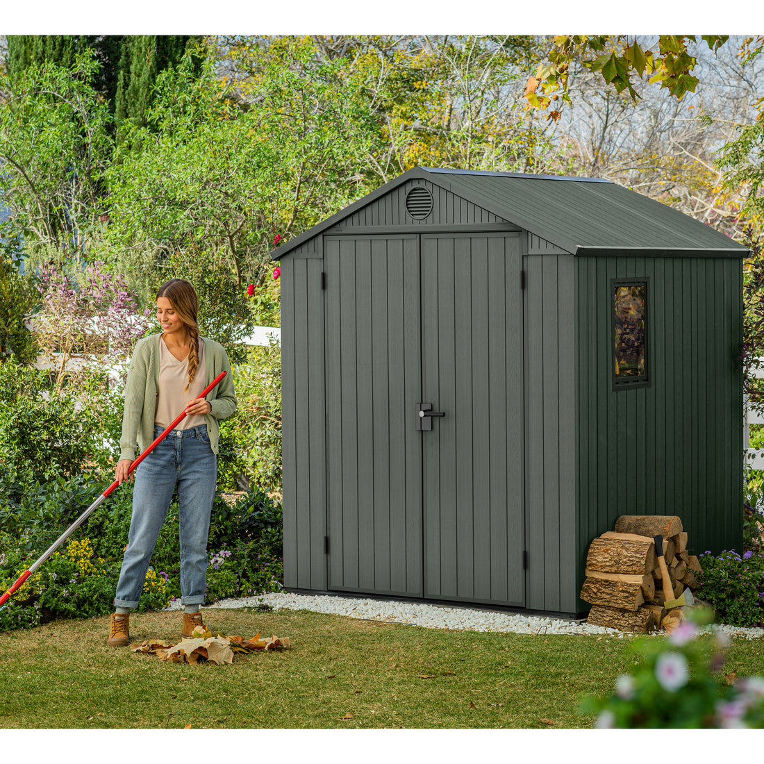 Darwin Wood Effect Garden Shed - 6x6ft