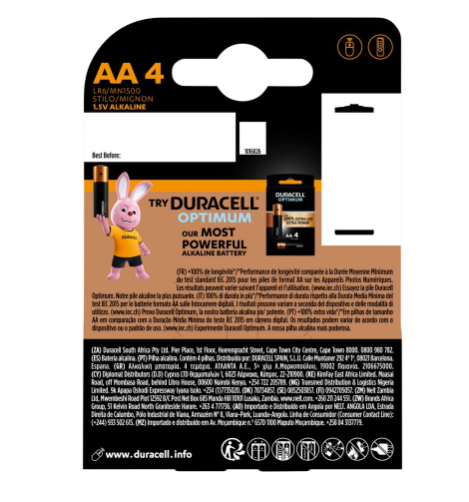 Duracell Plus + 100% Extra Life AA 4 Pack