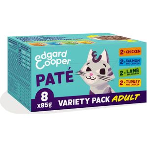 Edgard &amp; Cooper Cat Multipack Paté Chicken/Salmon/Turkey/Lamb 8 x 85g