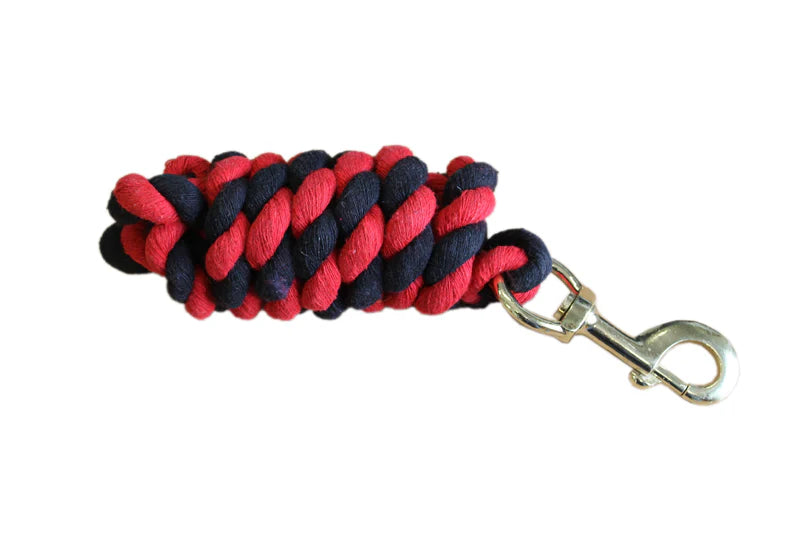 COTTON TRIGGER HOOK LEADROPE RED/BLACK