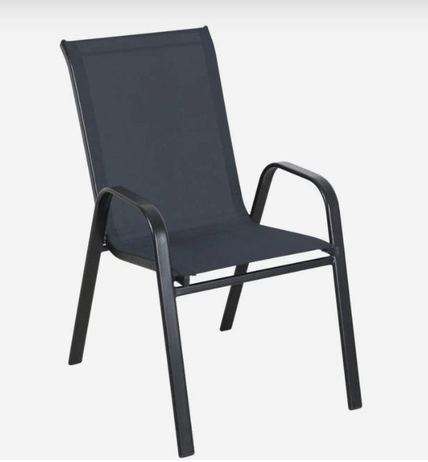 Textilene Stacking Garden Chair - Graphite