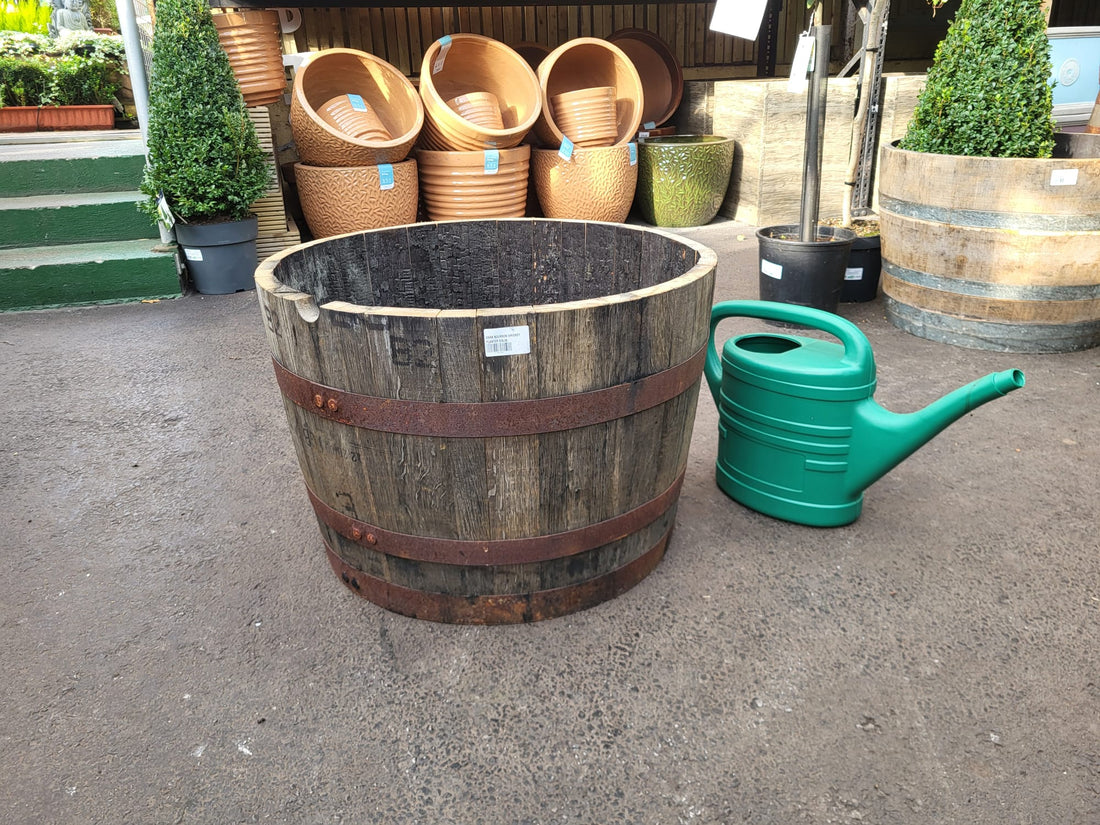 Recycled Bourbon Whiskey Planter - Dark