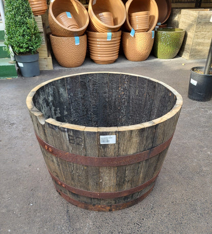 Recycled Bourbon Whiskey Planter - Dark