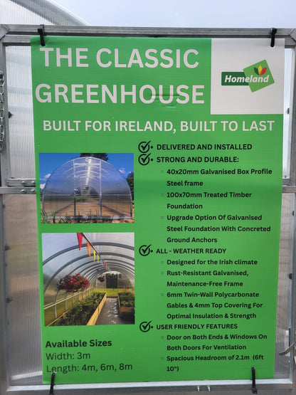 Classic Polycarbonate Greenhouse 3m X 6m