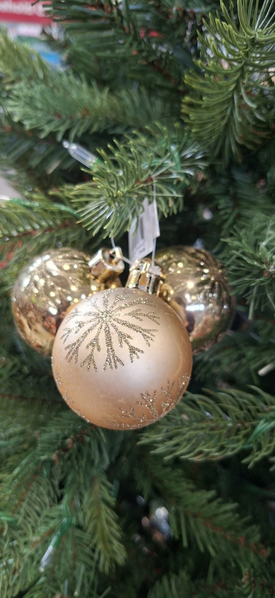 3 Piece Champagne Gold Cluster Baubles - 60mm
