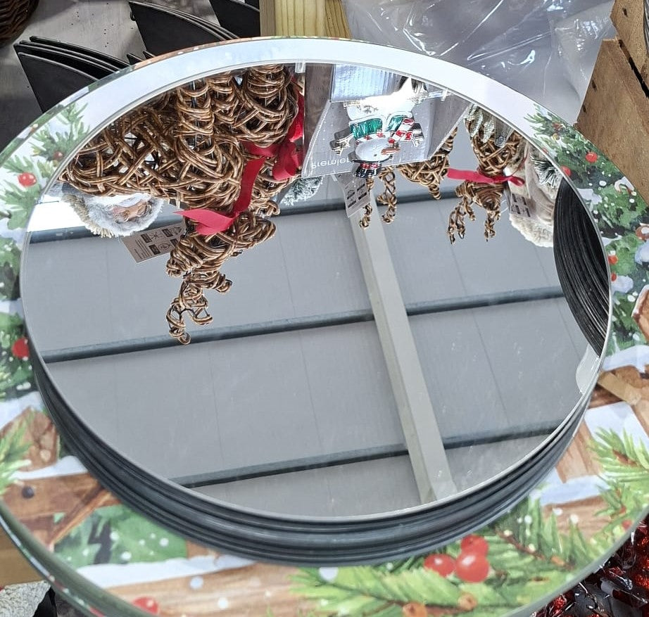 Glass Mirror Plate - 30cm