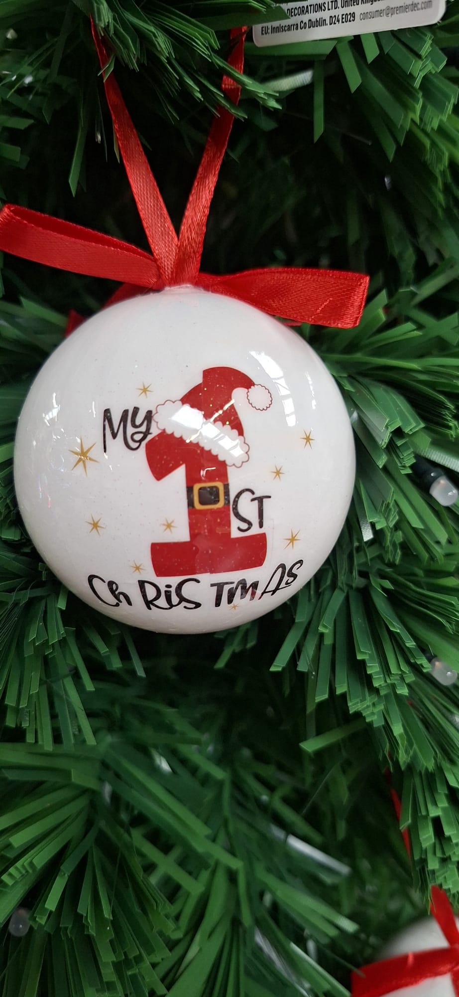 My 1st Christmas Decoupage Bauble - 75mm