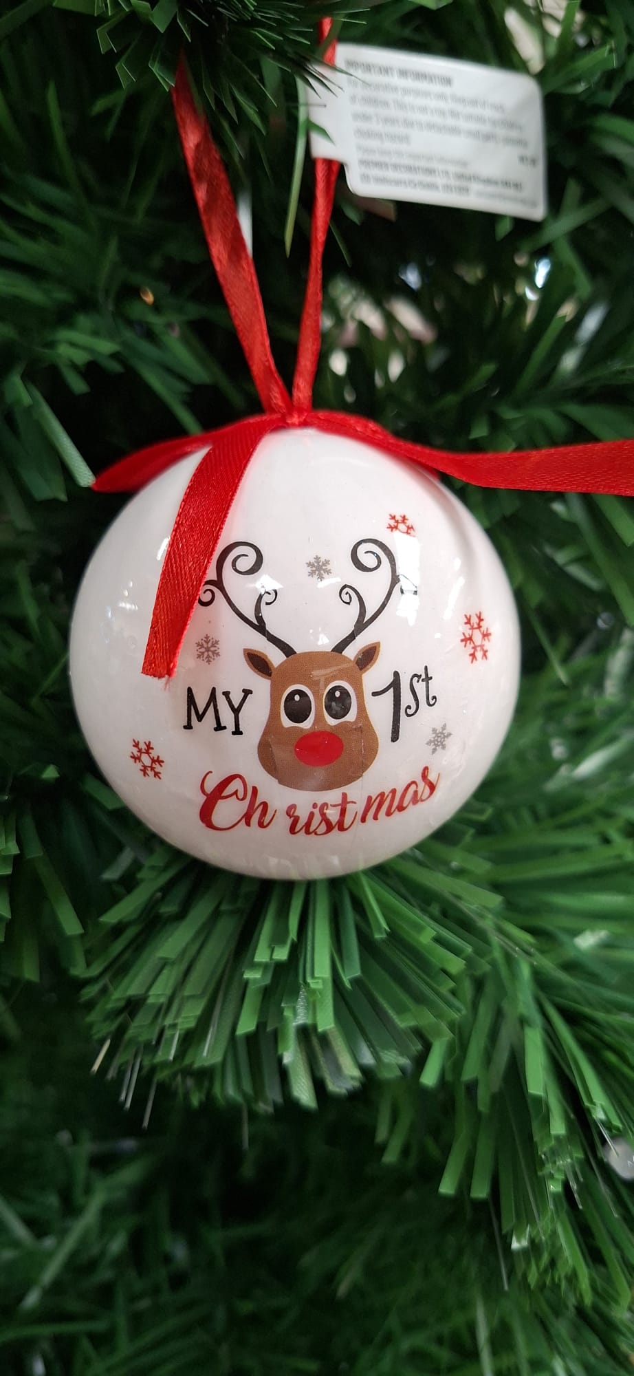 My 1st Christmas Decoupage Bauble - 75mm