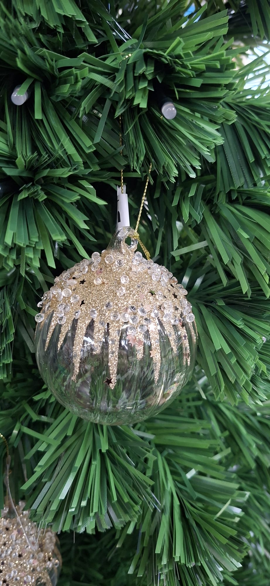 Clear Champagne Gold Beaded Glass - 80-130mm