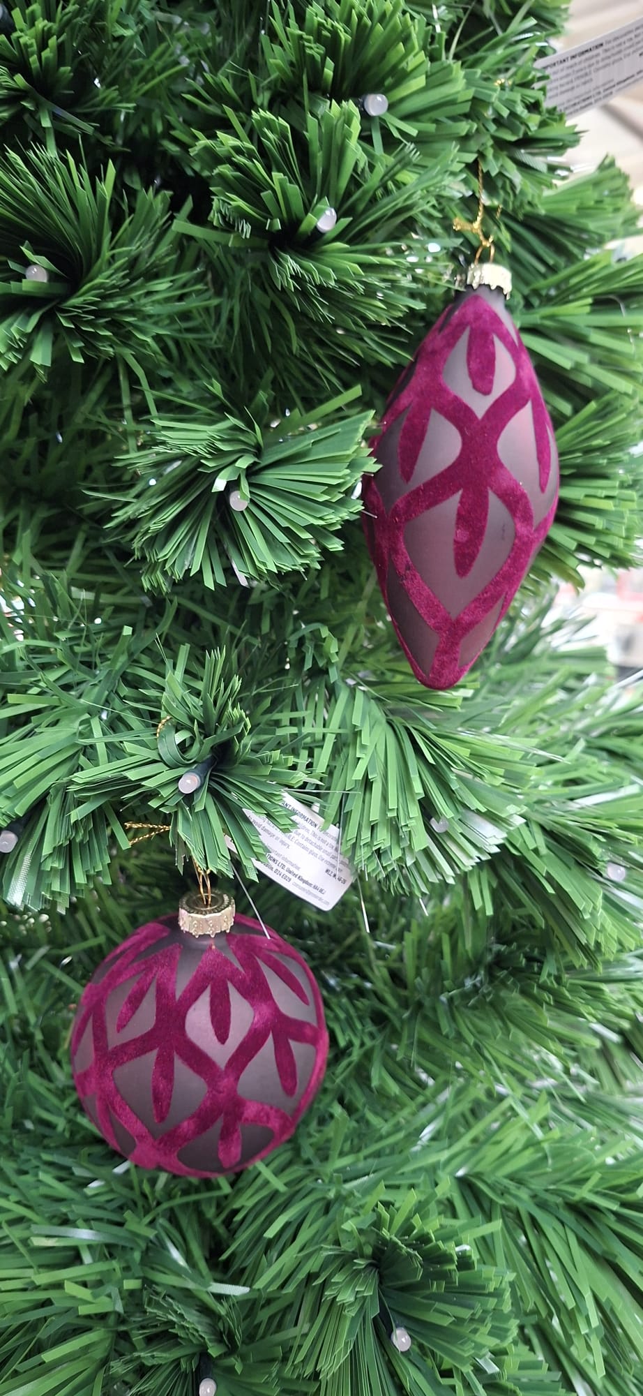 Matt Plum Flock Glass Bauble - 80 -130mm