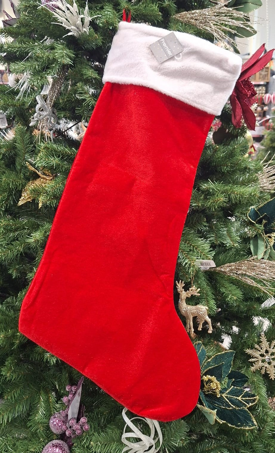 Deluxe Red Fur Stocking - 80cm