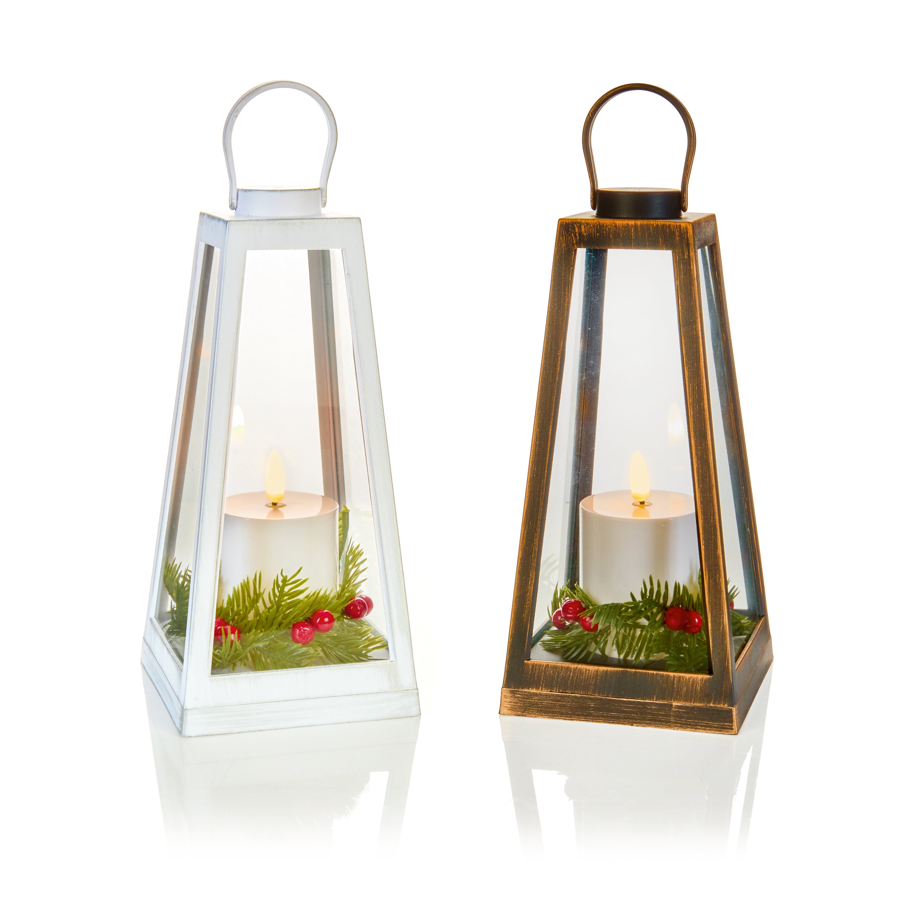 Battery Operated Plastic Lantern with Flickabright Candle - 24cm