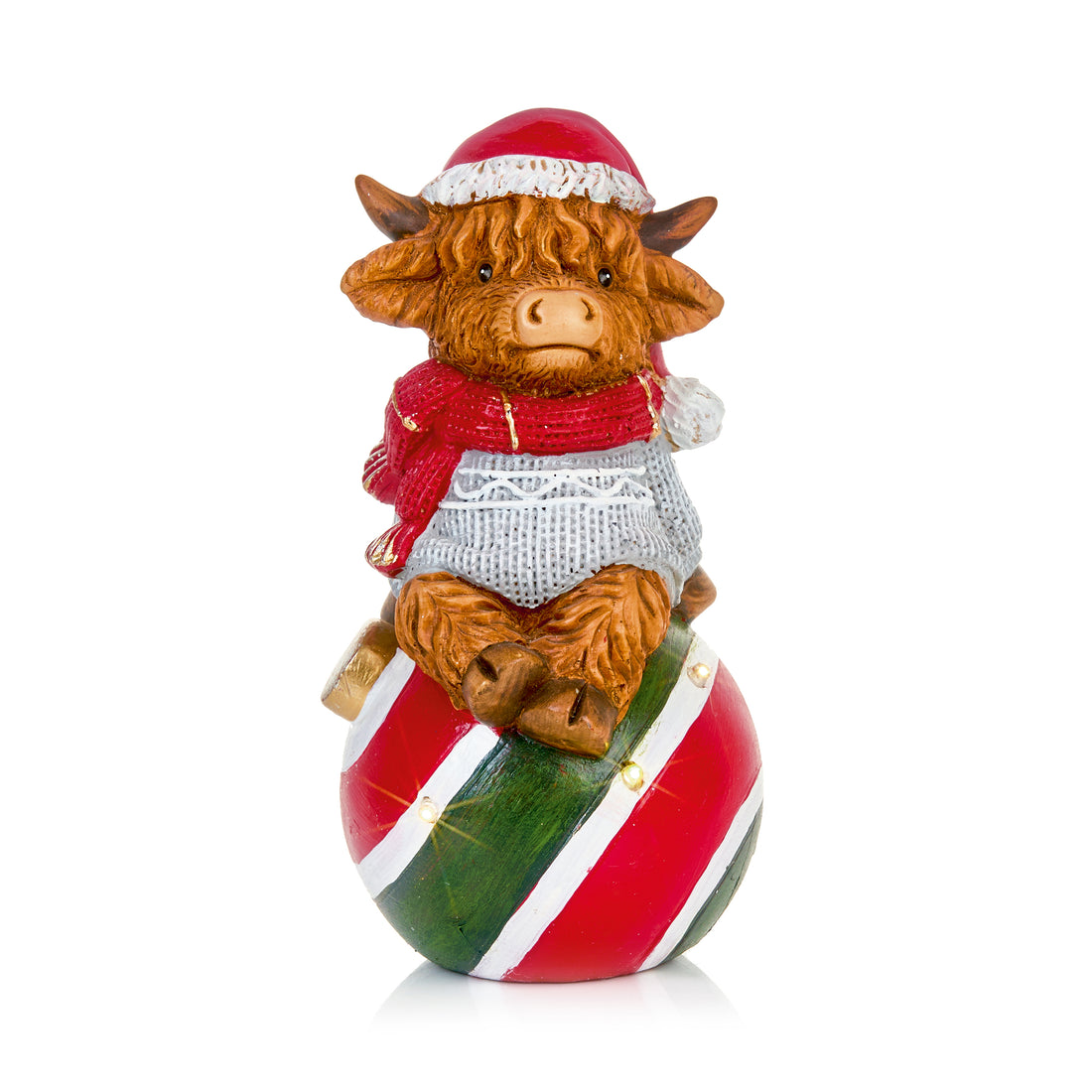 Lit Highland Cow on Bauble - 22.5cm
