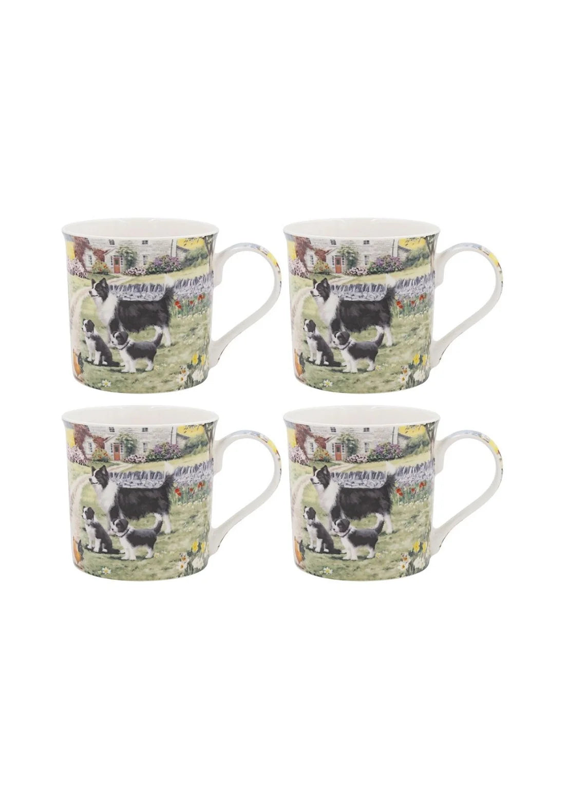 Collie &amp; Sheep Mug - Set of 4