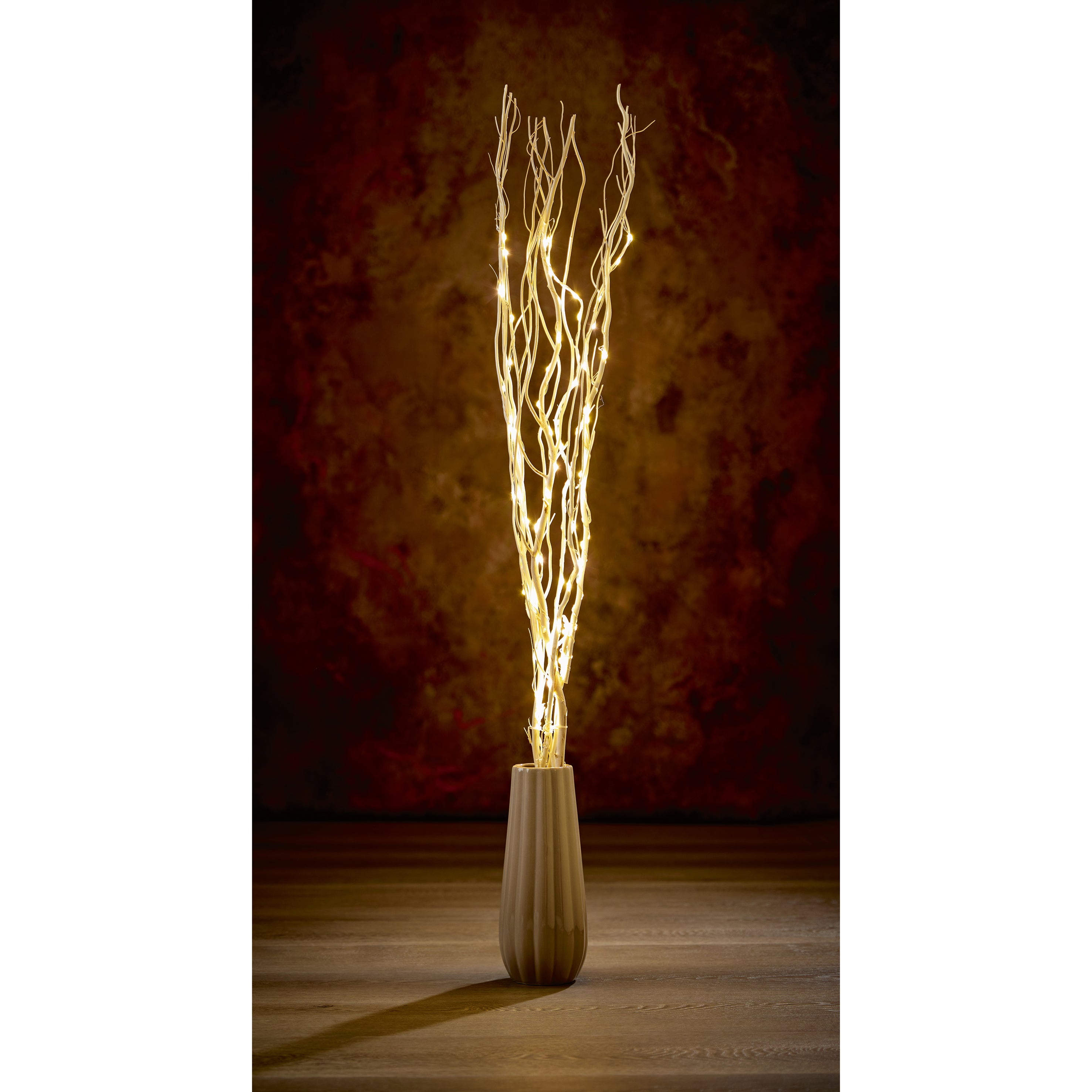1.2m White Twig with 80 Warm Lights