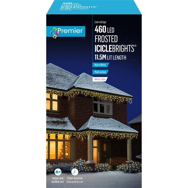 460L Multi Action Frosted Cap Icicles White Cable - Warm White