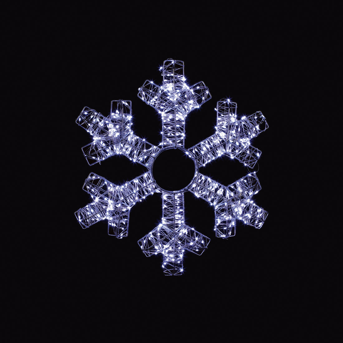 45cm 600 Lights Silver Snowflake