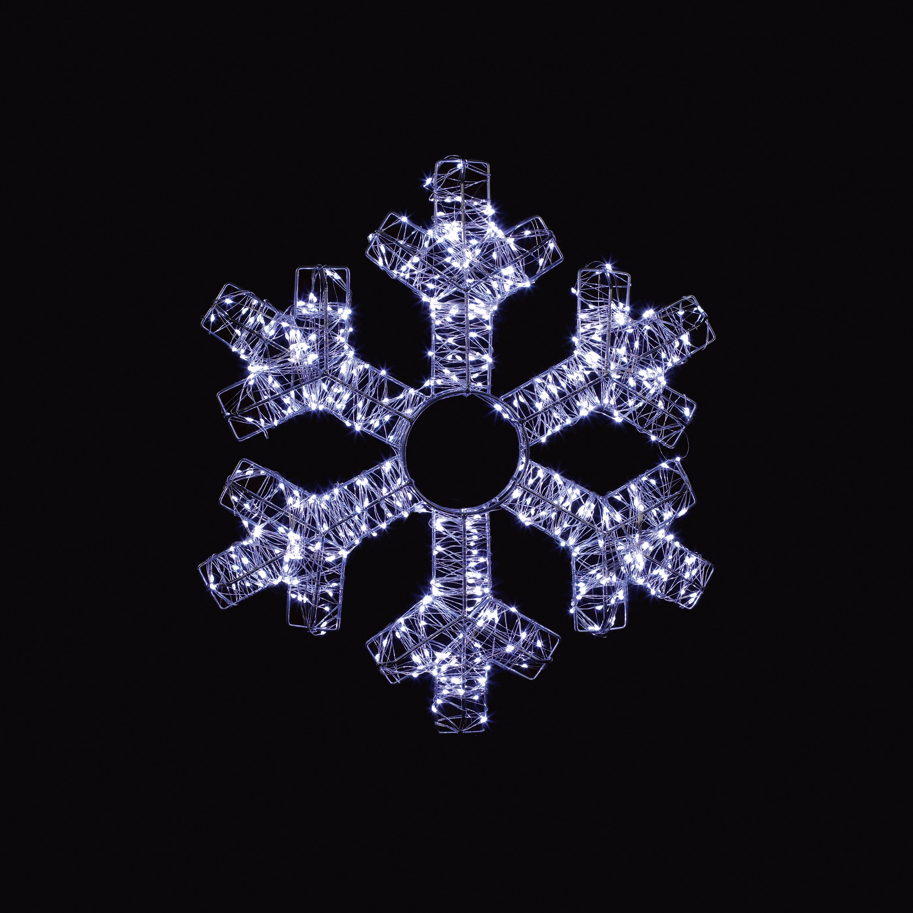 45cm 600 Lights Silver Snowflake