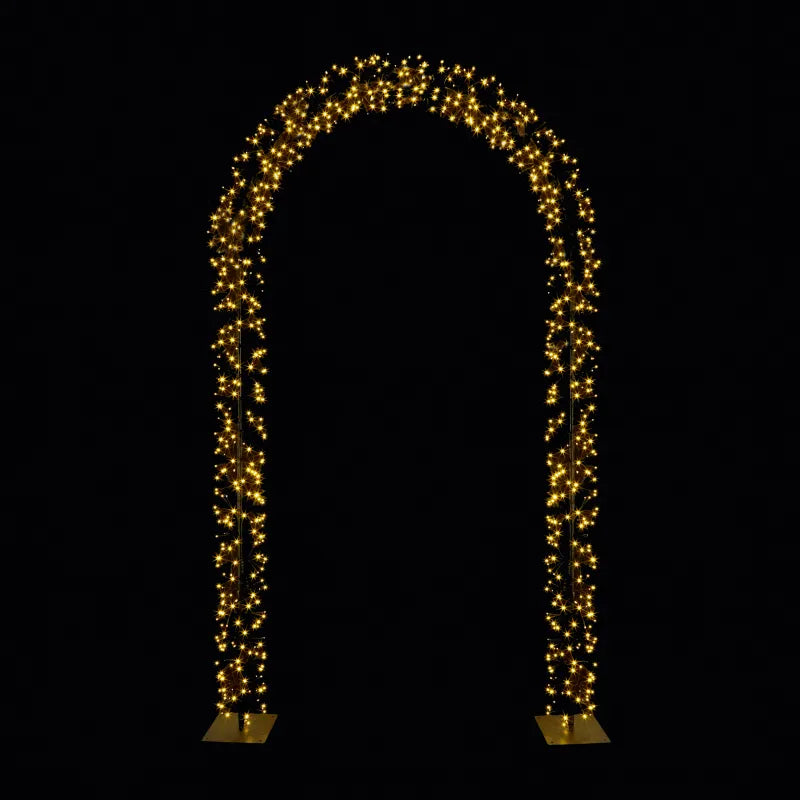 Lit Black Starburst Arch 96 Warm White - 2.4 x 1.2m