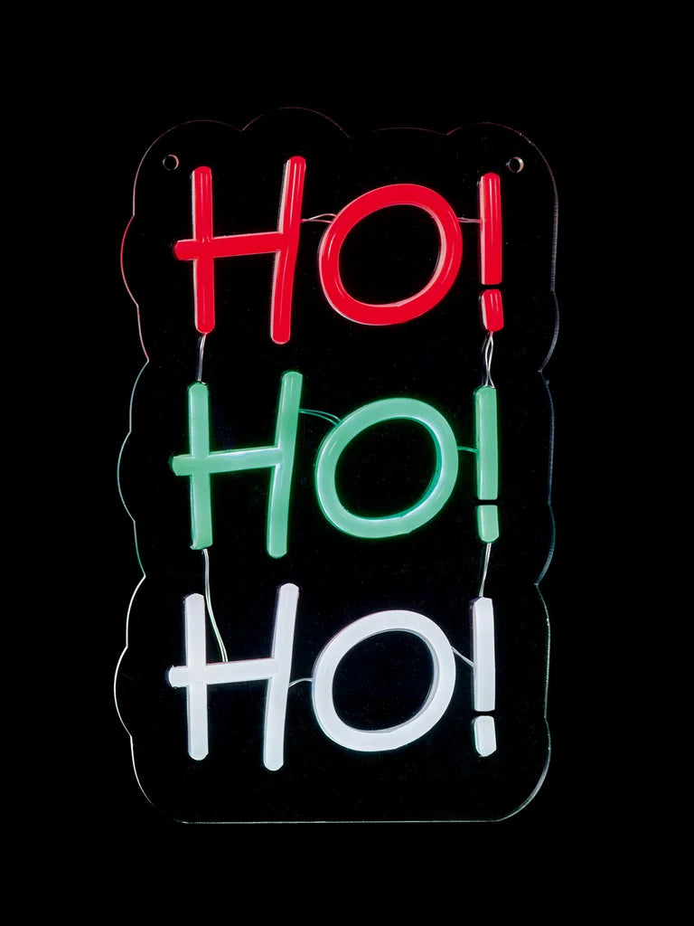 Lit Ho Ho Neon Hanging Sign - 29cm