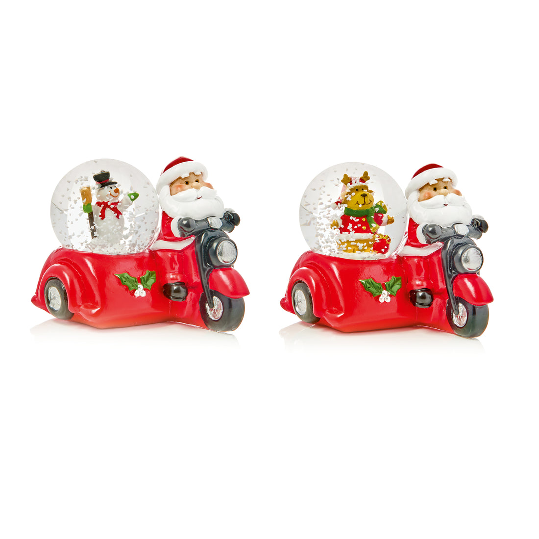 Santa Motorbike with Side Car Water Globe - 45mm