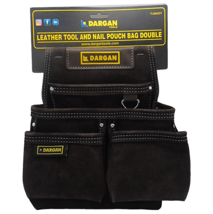 Leather Tool & Nail Pouch Bag Double