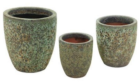 Antique Egg Ceramic Pot At.Green