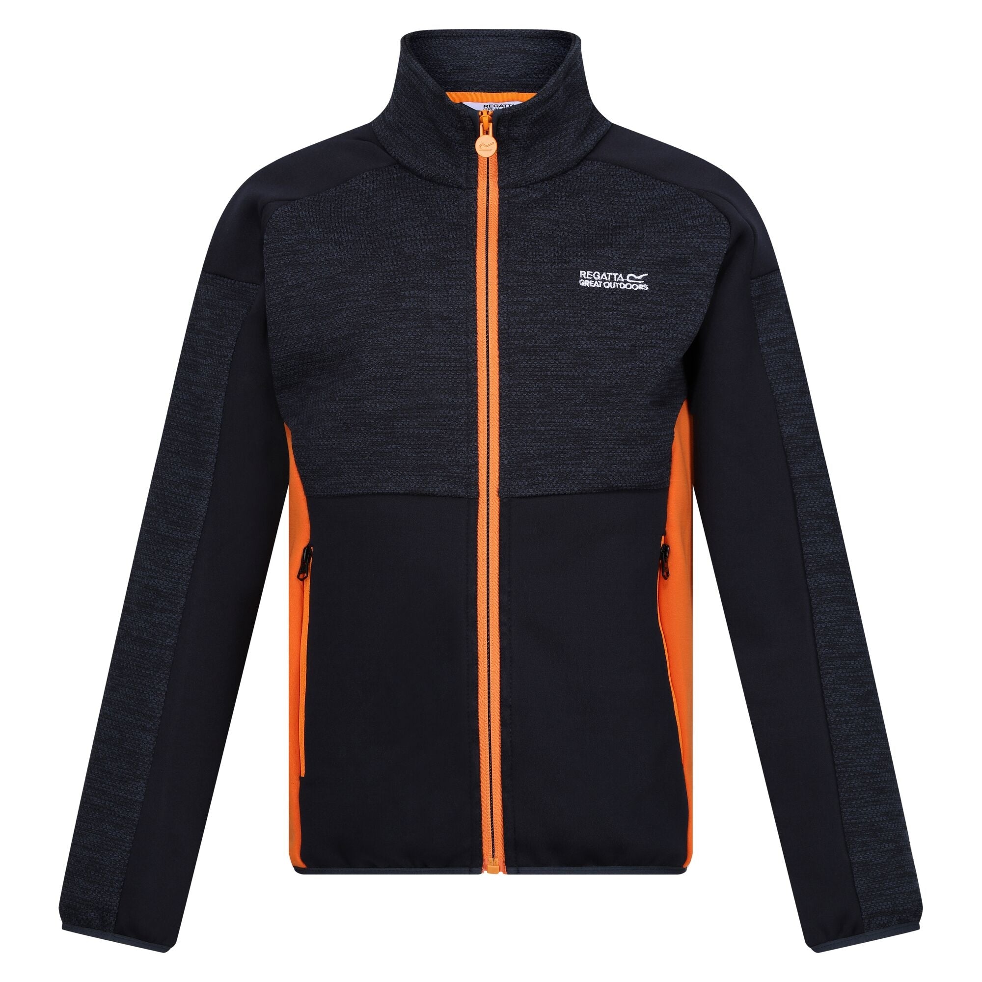 Regatta AW24 Kids Junior Highton III Full Zip Fleece Navy Persimmon homeland ie