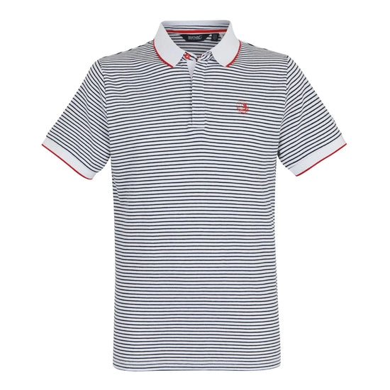 Regatta Tiver Polo Shirt - White Navy Stripe